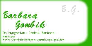 barbara gombik business card